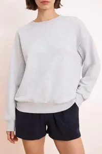 TRENDYOLMİLLA Kar Melange Oversized/Wide Pattern Long Sleeve 3 Yarn Unbrushed Knitting Sweatshirt - Image 3
