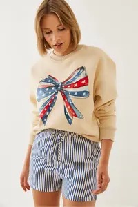 Bianco Lucci Women's Colorful Butterfly Printed Sweatshirt MBHS019 - Image 6