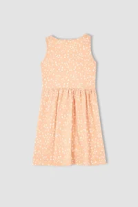 DeFacto Girl's Regular Fit Patterned Sleeveless Cotton Combed Summer Dress - Image 4