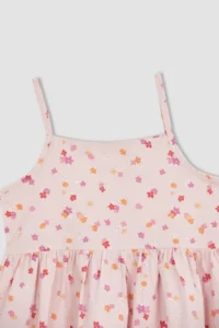 DeFacto Girl's Gingham Strappy Poplin Dress W7750a622hs - Image 7