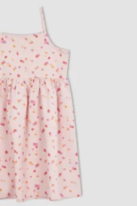 DeFacto Girl's Gingham Strappy Poplin Dress W7750a622hs - Image 8