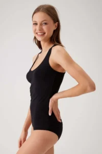 Pierre Cardin 2'li Ekonomik Paket Siyah-beyaz 1008 Racerback - Sporcu Pamuklu Atlet - Image 3