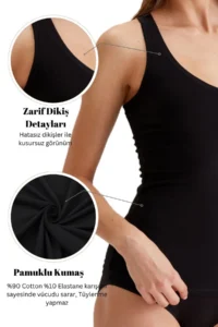 Pierre Cardin 2'li Ekonomik Paket Siyah-beyaz 1008 Racerback - Sporcu Pamuklu Atlet - Image 6
