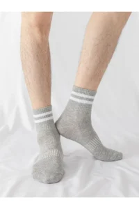 BGK Unisex 6 Pair Plain Black-White Tennis Socks - Image 2