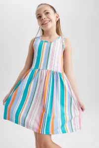 DeFacto Girls' Patterned Sleeveless Elbisee T2575a623hs