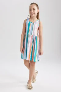 DeFacto Girls' Patterned Sleeveless Elbisee T2575a623hs - Image 3