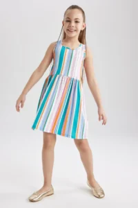 DeFacto Girls' Patterned Sleeveless Elbisee T2575a623hs - Image 4