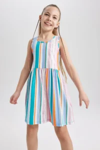 DeFacto Girls' Patterned Sleeveless Elbisee T2575a623hs - Image 5