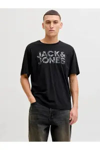 Jack & Jones Jjejeff Logo Tee Ss Sn Siyah Erkek T-Shirt