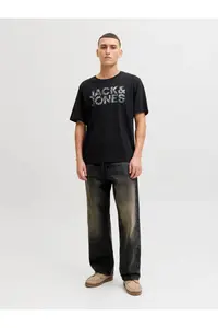 Jack & Jones Jjejeff Logo Tee Ss Sn Siyah Erkek T-Shirt - Image 4