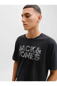 Jack & Jones Jjejeff Logo Tee Ss Sn Siyah Erkek T-Shirt - Image 7
