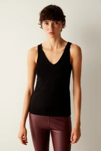 Penti Black V-neck Soft Material Sleeveless Top