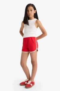 DeFacto Elastic Waist Basic Plain Shorts Girls'