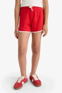 DeFacto Elastic Waist Basic Plain Shorts Girls' - Image 4
