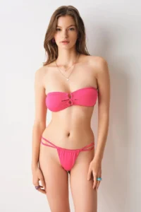 Pierre Cardin Berta Banded String Bikini Tek Bottom Pink 239206