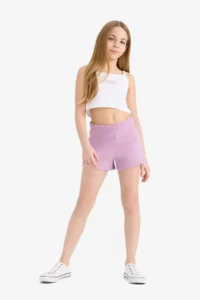DeFacto Set of 2 Printed Athlete Elastic Waist Shorts Girls