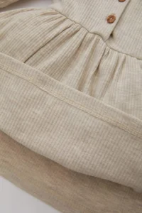 DeFacto Baby Girl Crew Neck Ribbed Camisole Long Sleeve Basic Plain Dress - Image 3