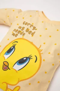DeFacto Baby Girl Pajama Set Looney Tunes Combed Cotton Long Sleeve Top Elastic Bottom - Image 4