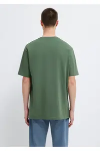 Mavi Seal Logo Embroidered Green T-Shirt Loose Fit 067074-81570 - Image 6