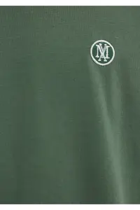 Mavi Seal Logo Embroidered Green T-Shirt Loose Fit 067074-81570 - Image 8