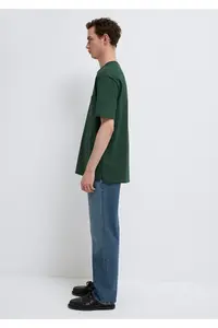 Mavi Pocket Detailed Green Basic T-Shirt Loose Fit / Loosely Comfortable Cut 066248-81570 - Image 4