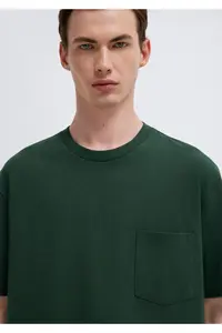 Mavi Pocket Detailed Green Basic T-Shirt Loose Fit / Loosely Comfortable Cut 066248-81570 - Image 6