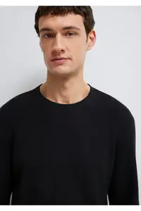 Mavi Long Sleeve Black Basic T-Shirt Regular Fit / Normal Cut 0611925-900 - Image 7