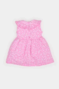 DeFacto Floral Sleeveless Twill Dress Baby Girl - Image 4