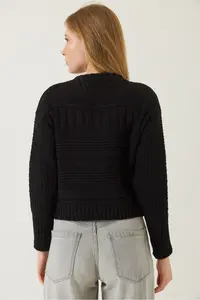 Bianco Lucci Women buttoned Patterned Knitwear Cardigan - Image 6