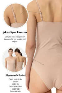 Pierre Cardin Economic Pack of 2 1208 Soul Cotton Thin Strap Snap Undershirt Set - Image 6