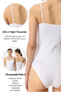 Pierre Cardin Economic Pack of 2 1208 Soul Cotton Thin Strap Snap Undershirt Set - Image 7