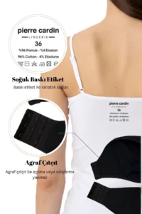 Pierre Cardin Economic Pack of 2 1208 Soul Cotton Thin Strap Snap Undershirt Set - Image 8