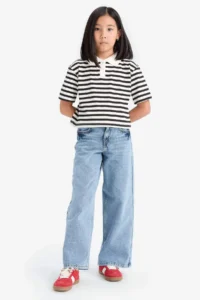 DeFacto Wide Leg Wide Leg Jean Trousers Girl