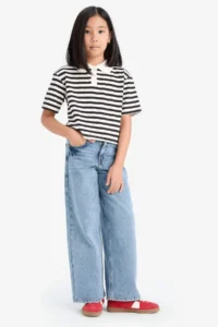 DeFacto Wide Leg Wide Leg Jean Trousers Girl - Image 2
