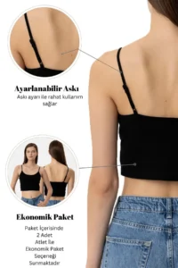 Pierre Cardin Economic Pack of 2 1207 Brian Cotton Thin Strap Crop Undershirt Set - Image 7