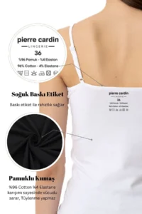 Pierre Cardin Economic Pack of 2 1207 Brian Cotton Thin Strap Crop Undershirt Set - Image 8