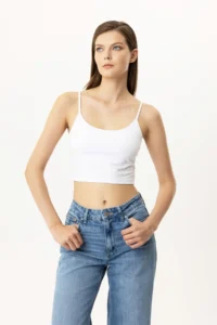 Pierre Cardin Economic Pack of 2 1207 Brian Cotton Thin Strap Crop Undershirt Set - Image 2