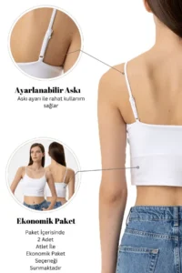 Pierre Cardin Economic Pack of 2 1207 Brian Cotton Thin Strap Crop Undershirt Set - Image 6