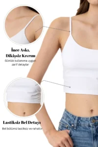 Pierre Cardin Economic Pack of 2 1207 Brian Cotton Thin Strap Crop Undershirt Set - Image 7