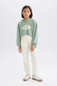 DeFacto Elastic Waist Printed Jogger Sweatpants Girls - Image 2