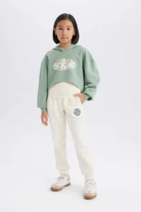 DeFacto Elastic Waist Printed Jogger Sweatpants Girls - Image 3