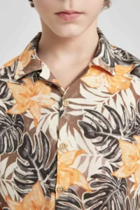 DeFacto Oversize Wide Fit Patterned Viscose Short Sleeve Shirt Boy - Image 5
