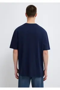 Mavi Logo Printed Navy Blue T-Shirt Loose Fit 0611711-84371 - Image 5