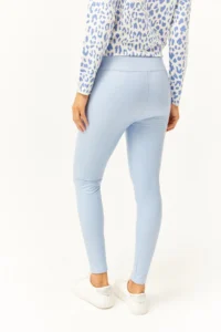 Olalook Women's Baby Blue High Waist Leather Look Leggings with Fleece Inside - Image 5