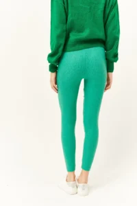Olalook Women's Grass Green Thick Ribbed Raised Tights - Image 6