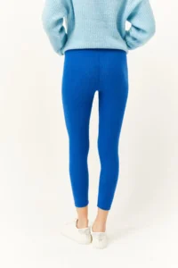 Olalook Women's Saks Blue Thick Ribbed Raised Tights - Image 4