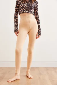 Olalook Women's Beige Plush High Waist Socks Tights - Image 6