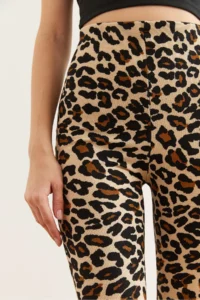 Olalook Women's Leopard Stone Flare Leg Ribbed Leggings - Image 7