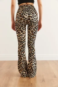 Olalook Women's Leopard Stone Flare Leg Ribbed Leggings - Image 8
