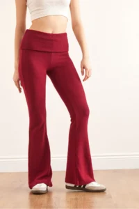 Olalook Women's Burgundy Waist Fold Spaghetti Strap Soft Taty - Image 5